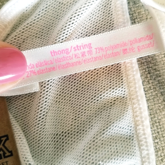 Victoria's Secret PINK Polka Dot Strappy Low Rise Thong V-String G-String Panty - Picture 9 of 11